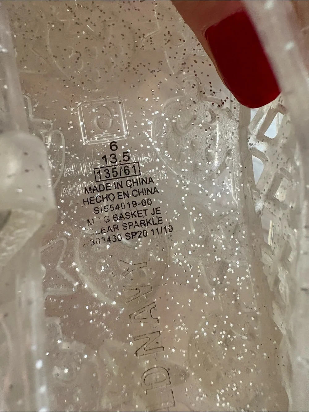 Old Navy Clear Glitter Jelly Mary Jane Shoes Toddler Girls Size 6